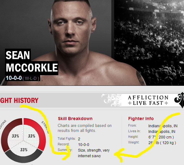 Sean McCorkle's UFC Profile